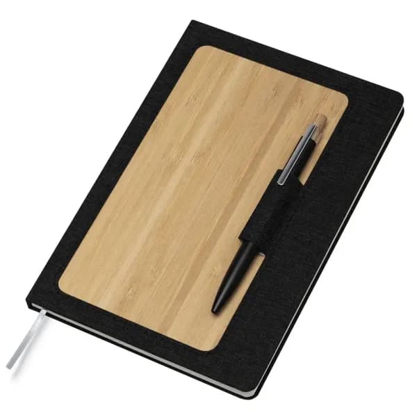 Caderno capa dura em bambu